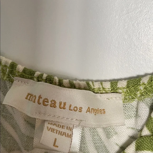 Green Leaf-Print Sleeveless Midi jumpsuit with Belt Size L NWOT - Picture 5 of 9